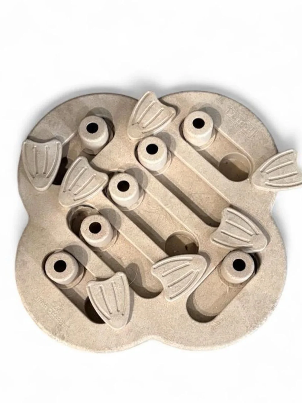 Slow Feed Puzzle for Fish - Beige Interactive Foraging Toy- level 3 advanced